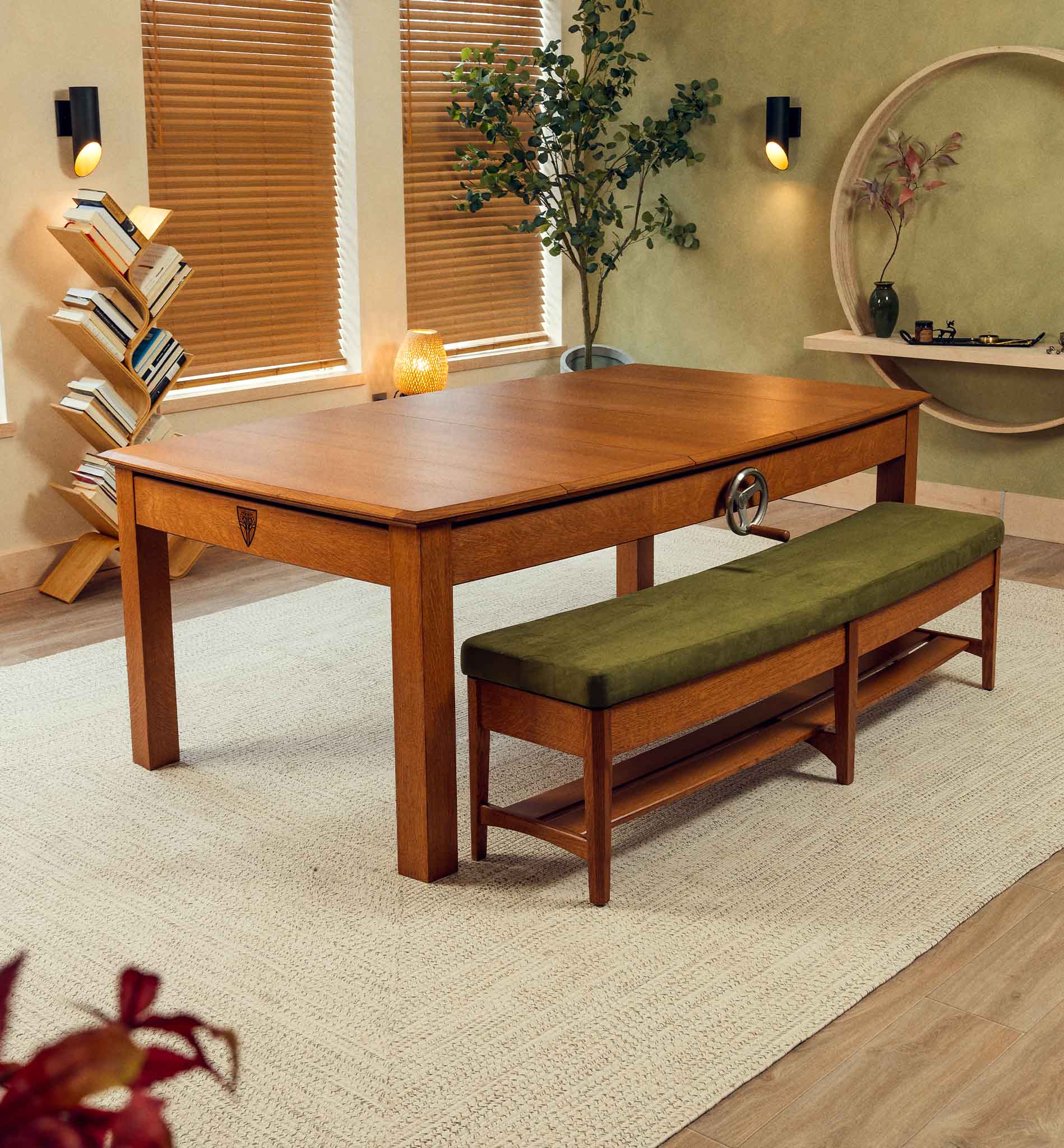 Mission Oak Prophecy Table & Bench