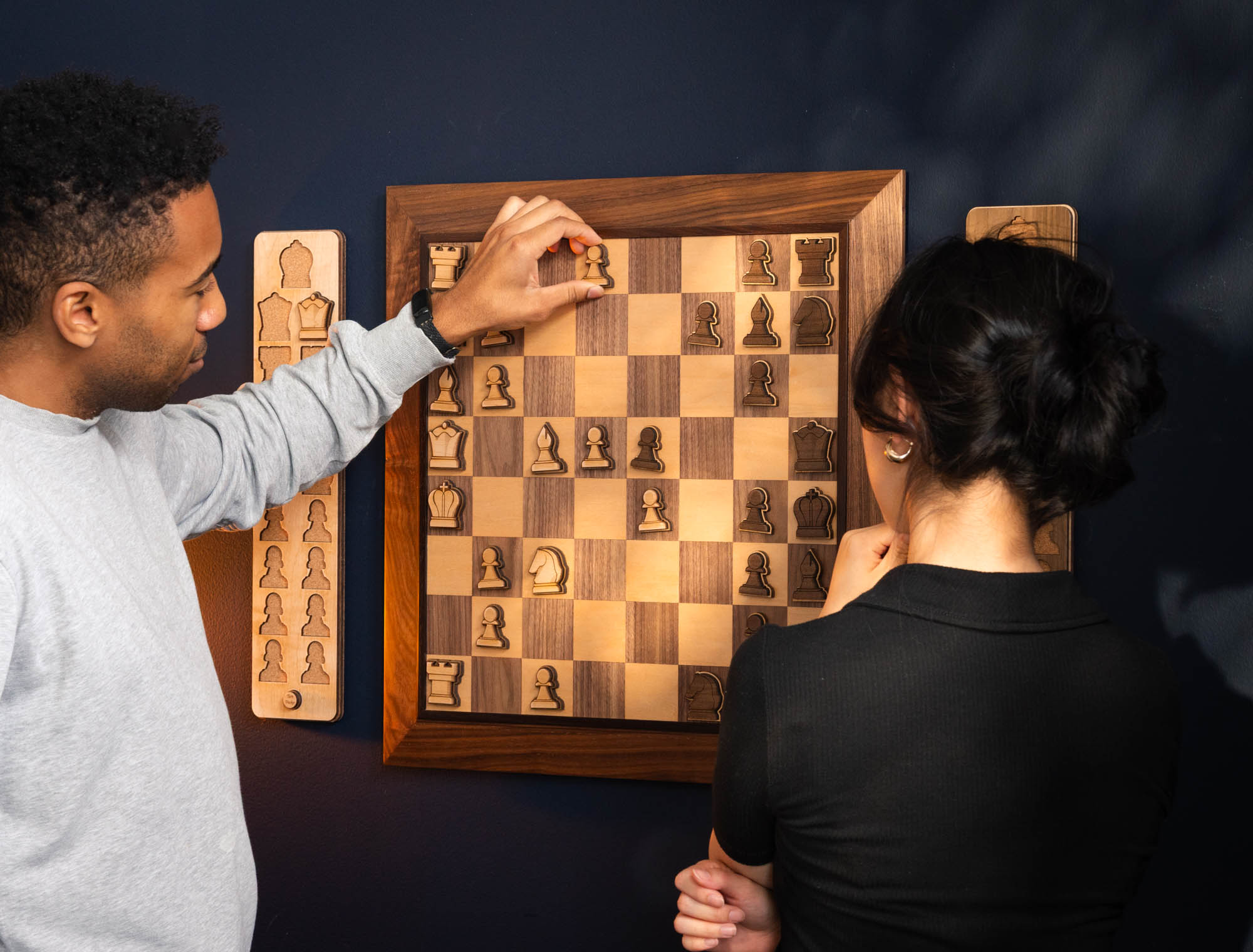 chess-piece-walnut-maple-wall-hanging-quarter-angle-action