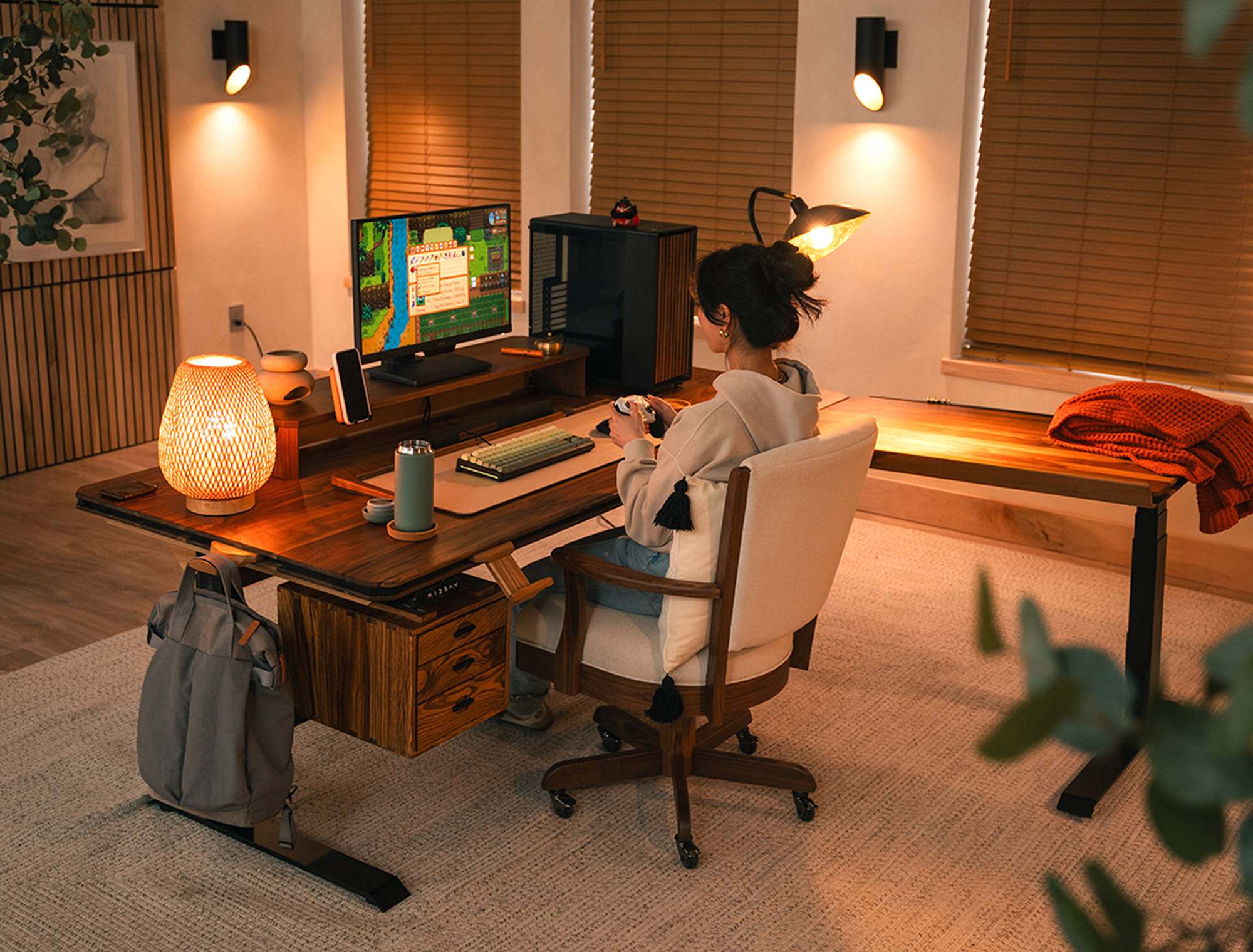 wyrmwood-desk-cherry-Jiarui Cozy L_Desk Social Photos-1 Wyrmwood Desk - Cherry